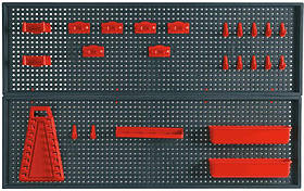 Topex Панель перфорована для інструменту, панель 2 шт. х 25x80 см, 2 лотки, 10 затискачів, 8 захватів