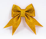 Бантики на ялинку Новорічні прикраси Комплект 5 штук Золотий, фото 3