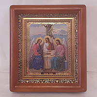 Ікона Пресвята Трійця, лик 10х12 см, в коричневому дерев'яному кіоті