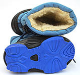 Зимові дитячі чоботи на овчині для хлопчика Demar Zig Zag 4025C блакитні, фото 7