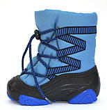 Зимові дитячі чоботи на овчині для хлопчика Demar Zig Zag 4025C блакитні, фото 4