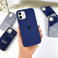 Силиконовый чехол на Айфон 12 / 12 Про с закрытым низом | Case for iPhone 12 / 12 Pro Blue Cobalt (36)