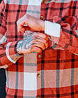 Чоловіча кашемірова сорочка в карту тепла жовтогаряча  ⁇  Сорочка зимова демісезонна, фото 3