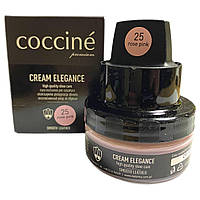 Поживний крем для взуття + губка Coccine CREAM ELEGANCE 50мл Рожевий