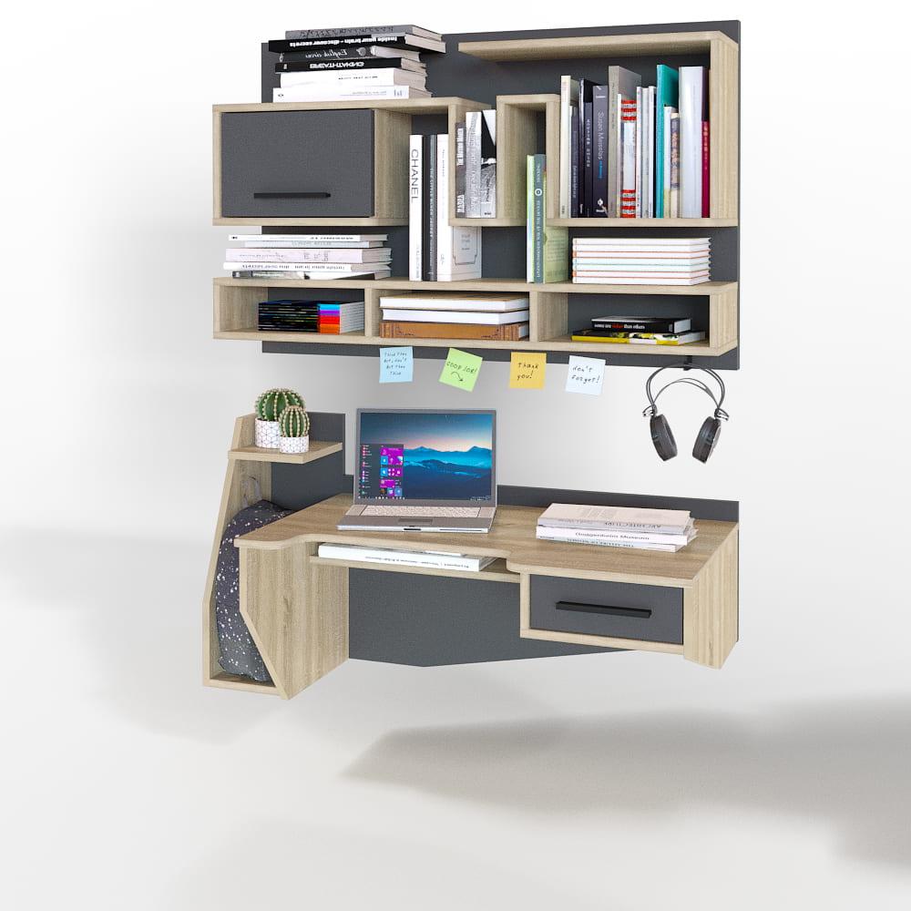 Стіл комп'ютерний + Полиця 110х52х56 см. Колір на вибір, (Стиль-12), фото 1