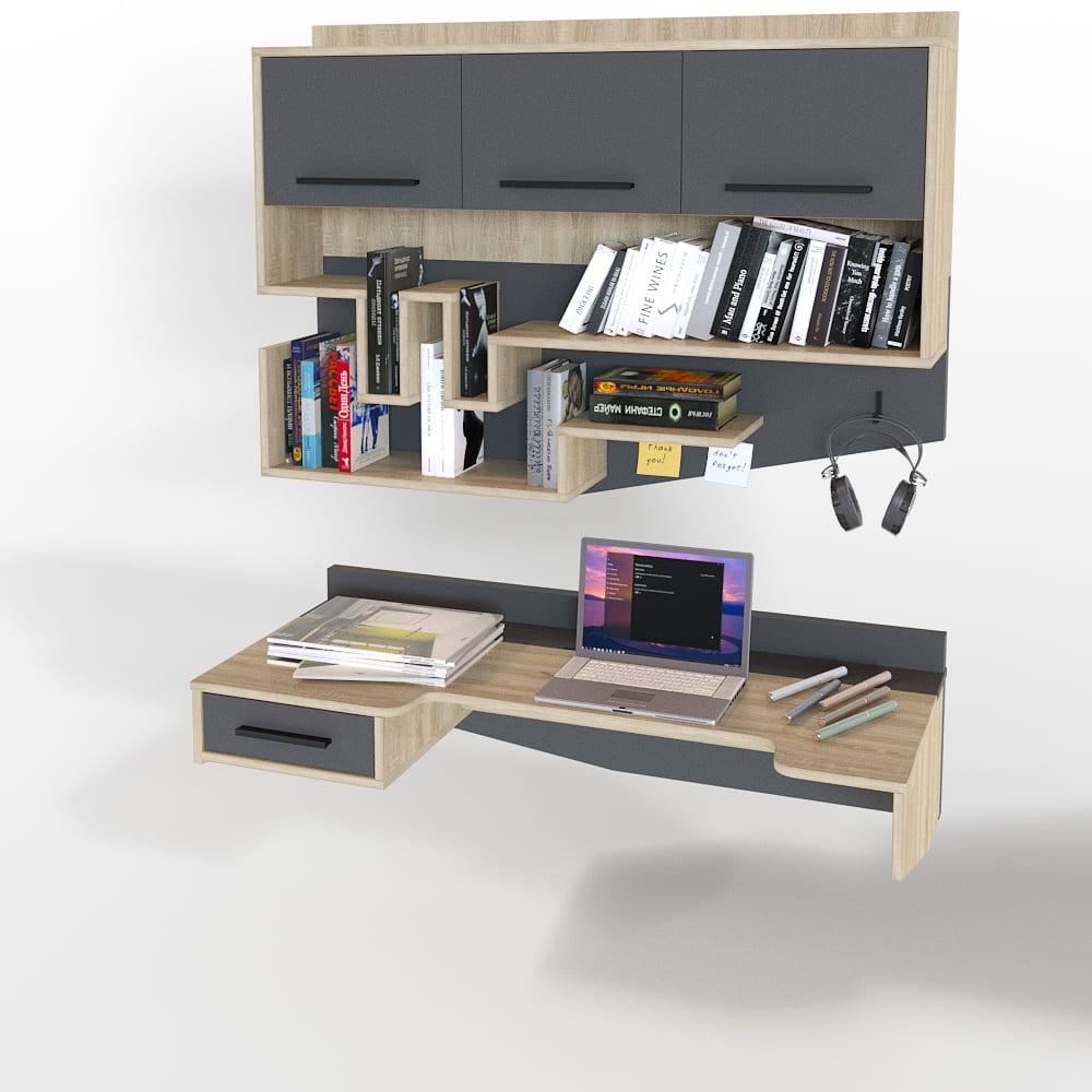 Стіл комп'ютерний + Полиця 120х52х36 см. Колір на вибір, (Стиль-14), фото 1