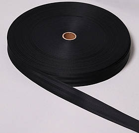 Стрічка для сумок і рюкзаків 4см чорна синтетична