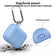 Силіконовий чохол для AirPods Promate GripCase з карабіном Blue  (Уцінка) (ch_gripcase.blue), фото 2