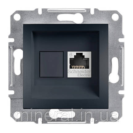 Розетка комп'ютерна Schneider Electric EPH4700171 Asfora, антрацит, пластик, фото 1
