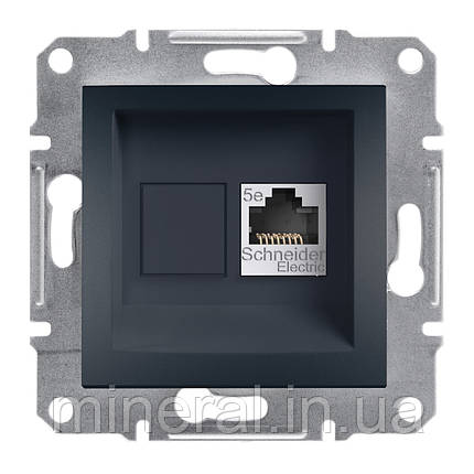 Розетка комп'ютерна Schneider Electric EPH4300171 Asfora, антрацит, пластик, фото 1