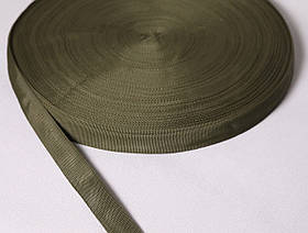 Стрічка ремінна 2,5cм 100м колір хакі тасьма