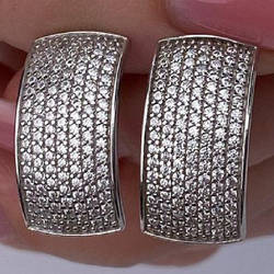 Срібні сережки родовані з фіанітами РН-008