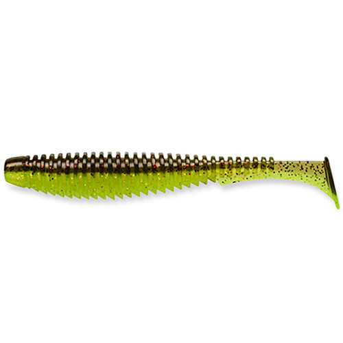 Силікон FishUp U-Shad 3.5" #203 - Green Pumpkin/Flo Chartreuse, фото 1