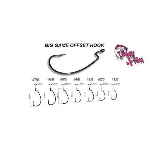 Гачки Crazy Fish Big Game Offset Hook №4/0 5 шт, фото 1