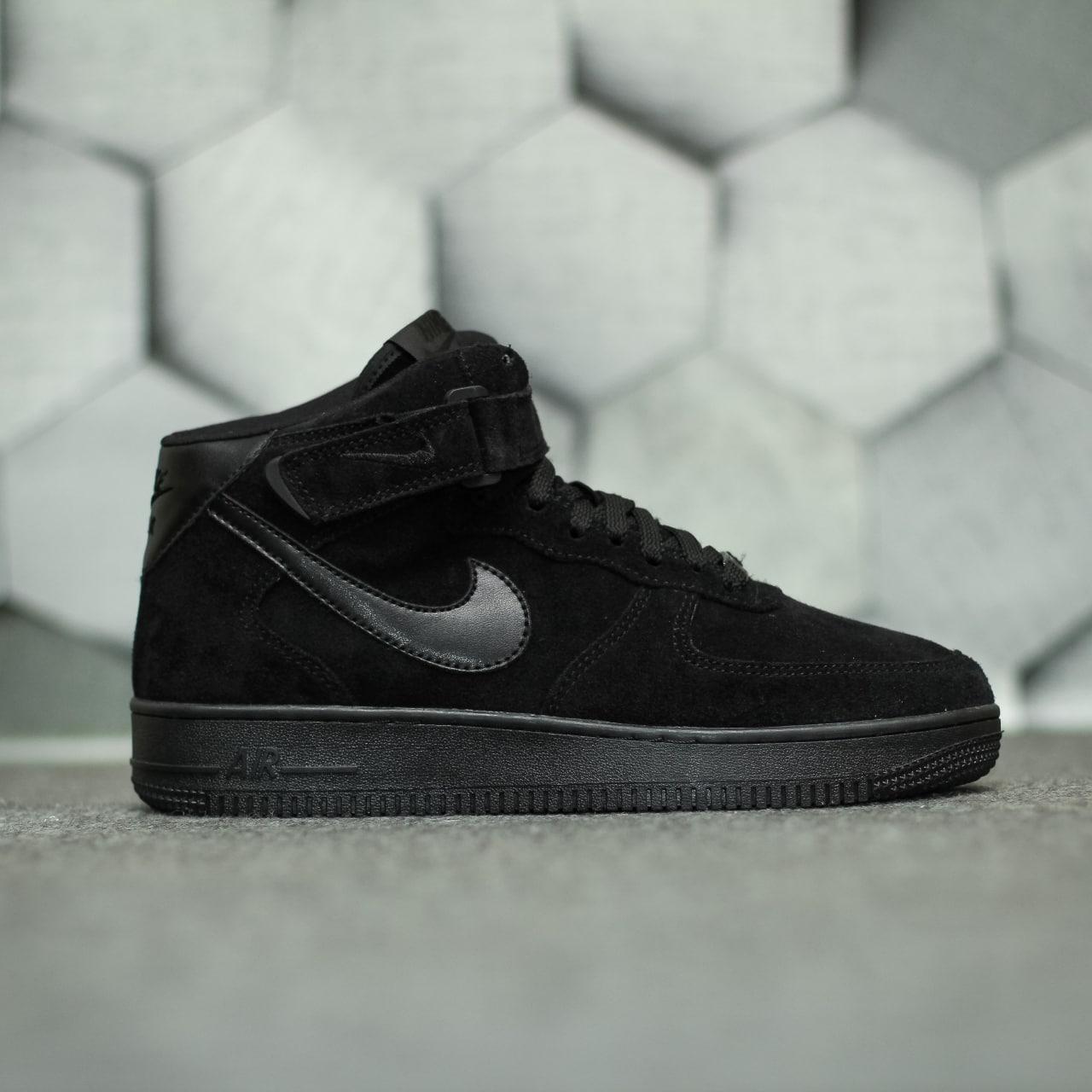 Кросівки чоловічі чорні зимові Nike Air Force 1 High (05040)