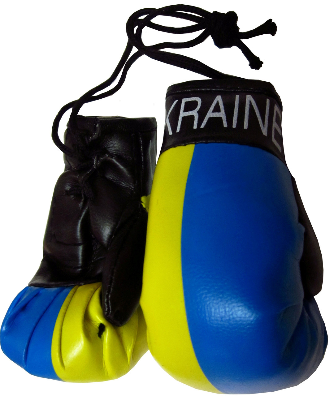 Брелок підвіска боксерські рукавички (Україна) пара / Рукавички сувенірні на дзеркало авто / Іграшка на лобове скло, фото 1