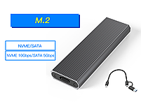Зовнішня кишеня для M2 SSD NVMe (PCIe) і NGFF (Sata) USB 3.1 Type-C Blueendless 2816SN Original, фото 9