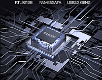 Зовнішня кишеня для M2 SSD NVMe (PCIe) і NGFF (Sata) USB 3.1 Type-C Blueendless 2816SN Original, фото 11