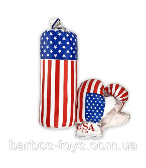 Дитяча боксерська груша з рукавичками «USA» середня Danko Toys