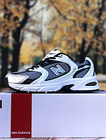 Мужские кроссовки New Balance 530 Abzorb White Black Silver Grey обувь Нью Беланс черные с серым осень весна