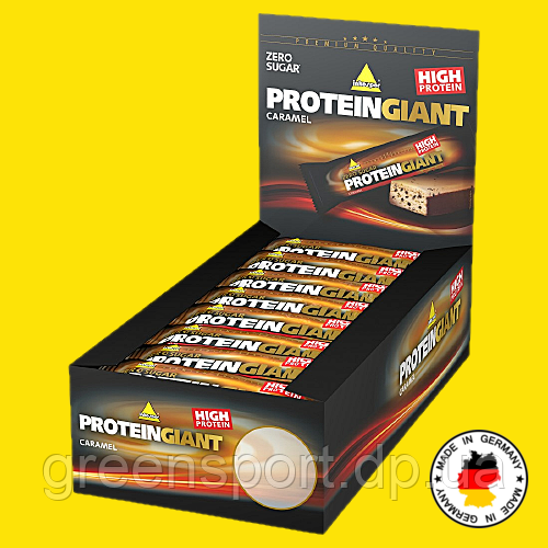 Inkospor Protein Giant смак карамель 24х65 г, білкові батончики без цукру, протеїни