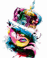 Картина по номерам Strateg ПРЕМИУМ Разноцветная королева с лаком размером 40х50 см VA-3418