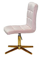 Стілець Augusto GD-Modern Base велюр рожевий B-1021 на золотій хрестовині на стопах, з регулюванням висоти, фото 3
