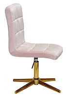 Стілець Augusto GD-Modern Base велюр рожевий B-1021 на золотій хрестовині на стопах, з регулюванням висоти, фото 4