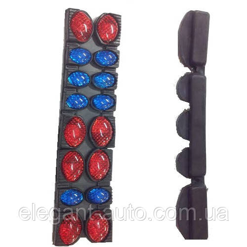 Катафот (16шт) на кромку дверей №3 овал+Круг червоний/синій