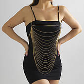 Ланцюжок на тіло, прикраса для фотосесії, танців, жіноча біжутерія золотого кольору