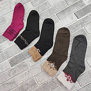 Шкарпетки жіночі 2 сорт високі зимові з махрою р.23-25 (без етикетки, малюнки ассоорті,дефекти) 30036918, фото 2