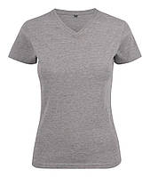 Женская футболка Heavy V Lady от ТМ Printer Essentials (цвет серый-меланж)