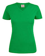 Женская футболка от ТМ Printer Essentials (цвет тепло-зелёный)