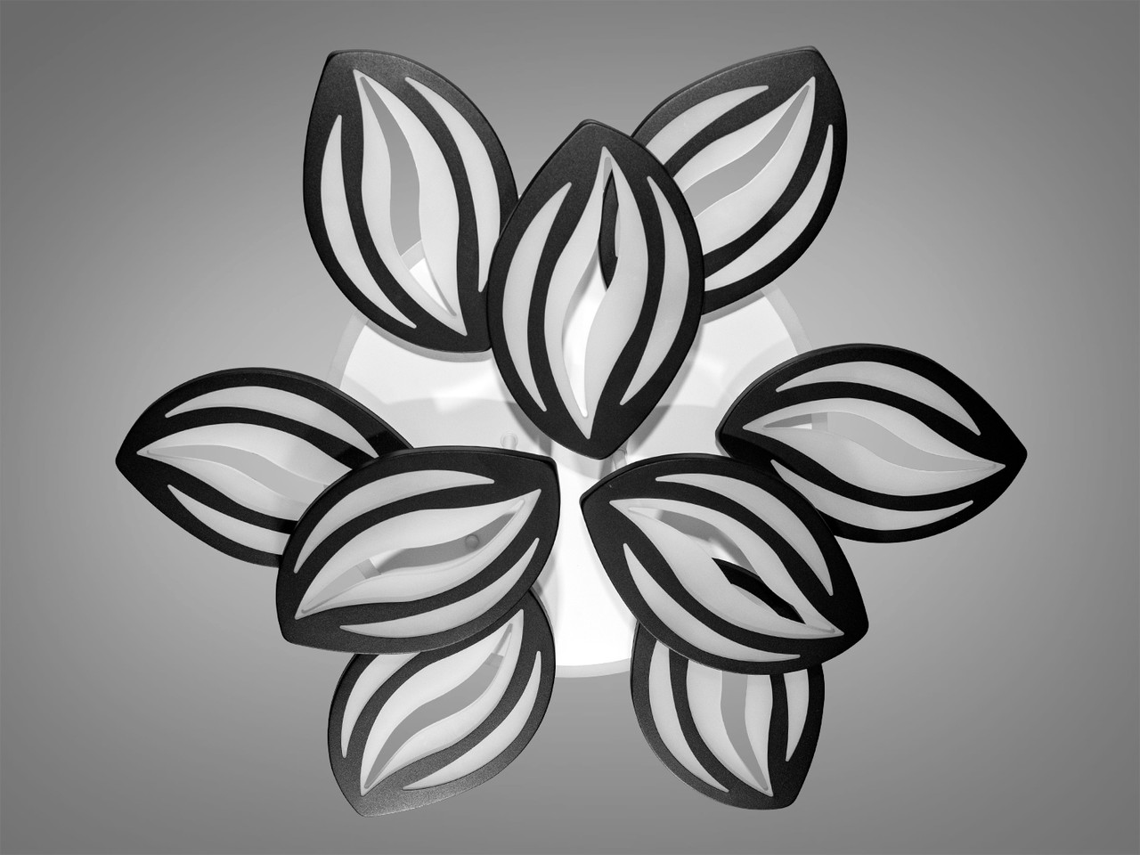 Гарна LED-люстра в кімнату з пультом, колір чорний, 145 W на 20 м2 8092-6+3BK-LS