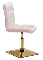 Стілець Augusto 4-GD-Base велюр рожевий В-1021, на квадратній золотій опорі з регулюванням висоти, фото 4