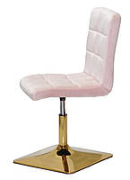 Стілець Augusto 4-GD-Base велюр рожевий В-1021, на квадратній золотій опорі з регулюванням висоти, фото 3