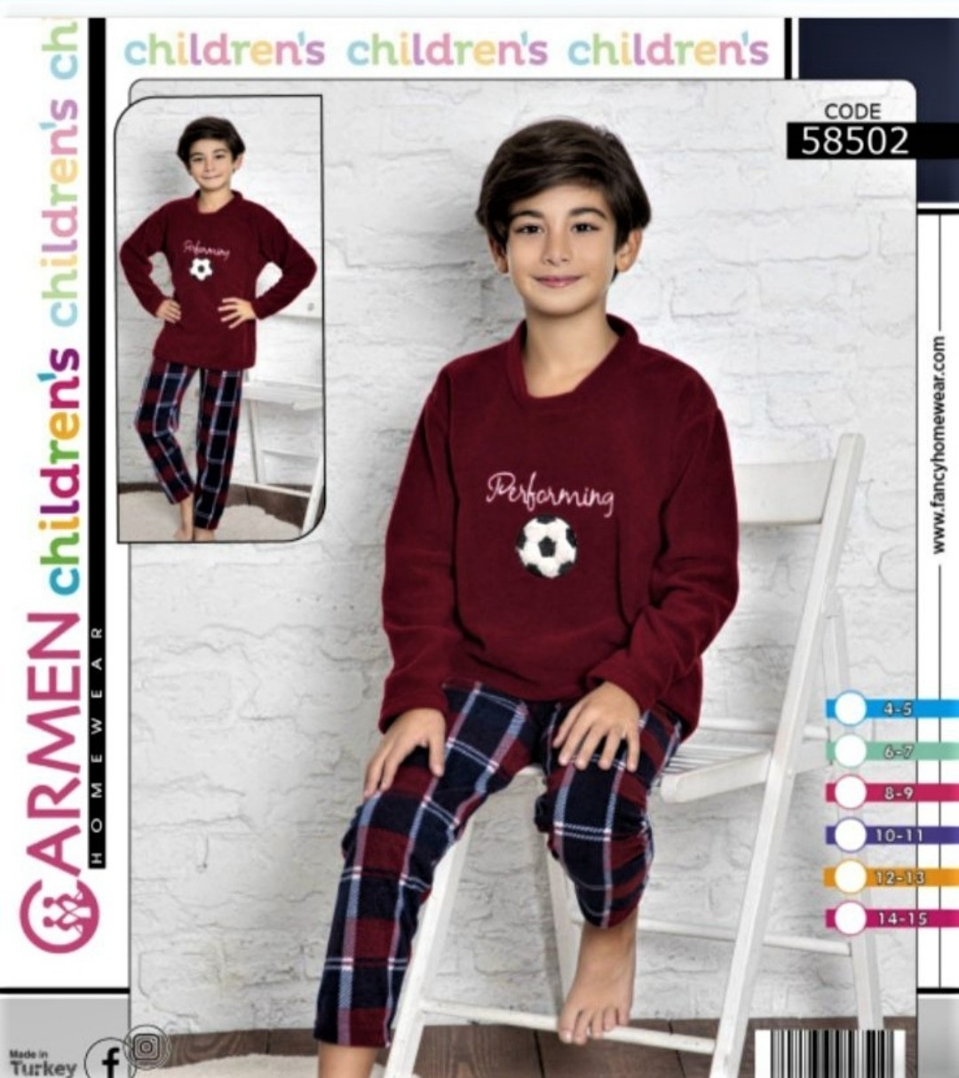Піжама для хлопчика від 4 до 15 років фліс штани та кофта Туреччина, фото 1