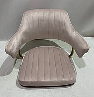 Стілець Augusto 4-GD-Base велюр рожевий В-1021, на квадратній золотій опорі з регулюванням висоти, фото 6