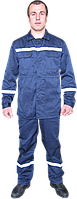 Костюм рабочий ИТР, спецодежда для дорожников, куртка и брюки из светоотражающей полосой
