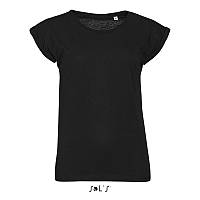 Женская футболка с круглым воротом SOL S MELBA (цвет черный-насыщенный)