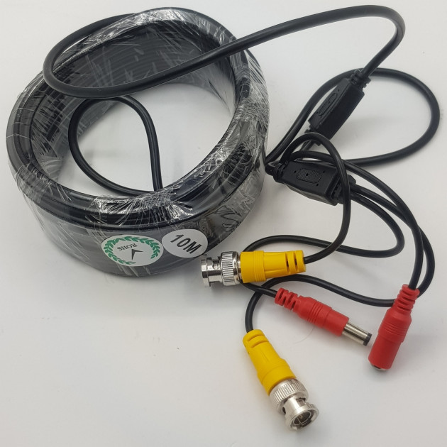 Кабель CCTV для Видеонаблюдения Видео и Питания с Разъёмами BNC+DC 10м ...