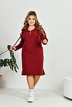 Тепла сукня-худі тринитки на флісі великі розміри, фото 4