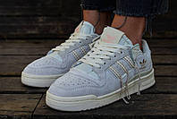 Adidas Forum 84 Low Suede світлі жіночі кроссівки. Жіночі кросси на осінь і весну Адідас Форум., фото 6