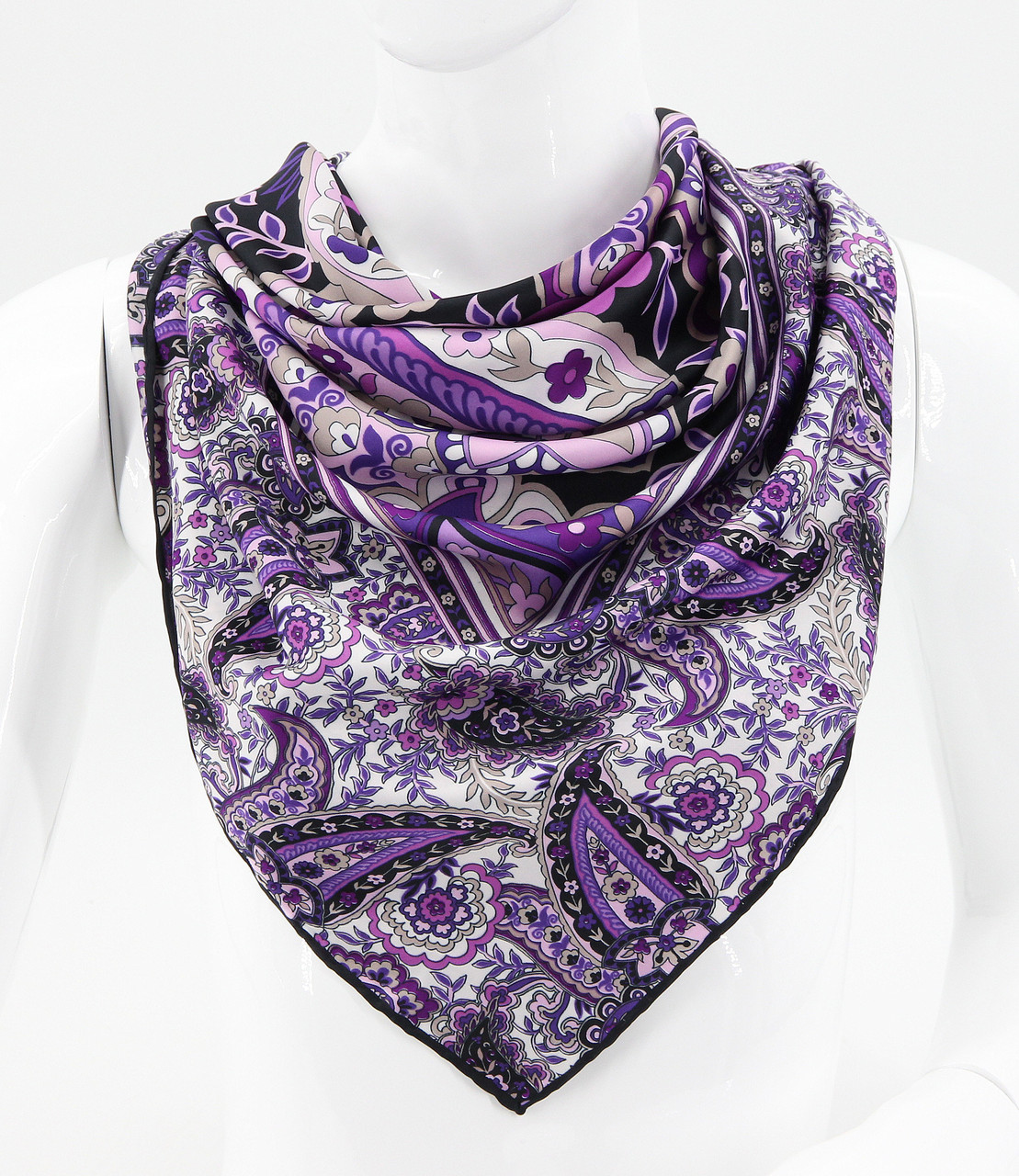 Хустка  M&JJ ІЗМІР Шовк Фіолетовий 95х95 см (2616), фото 1