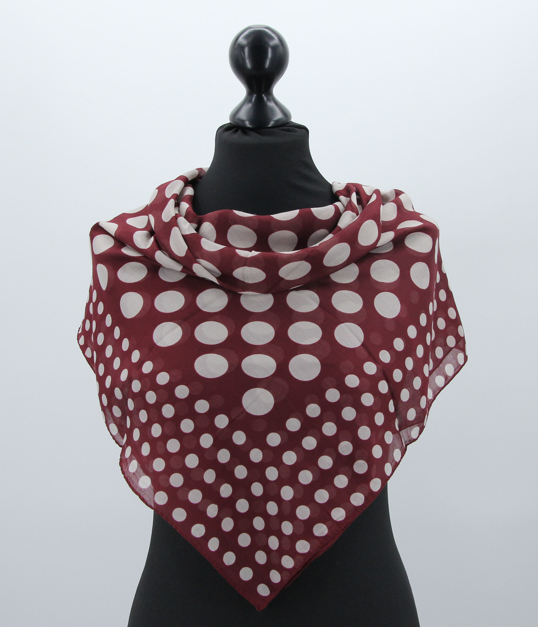 Хустка M&JJ МАДЕН Коттон Горох Бордовий 90х90 см (554), фото 1