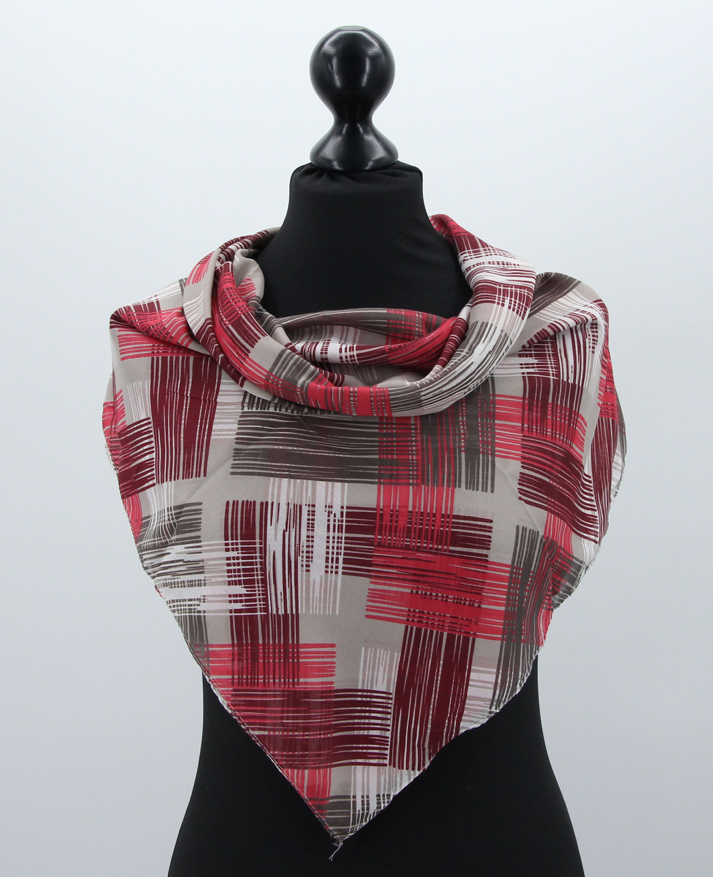 Хустка M&JJ МАДЕН Коттон Штрихи Червоний 90х90 см (569), фото 1