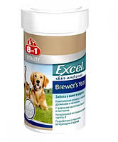 8in1 Vitality Excel BREWERS YEAST пивные дрожжи с чесноком для собак и кошек, 140 табл