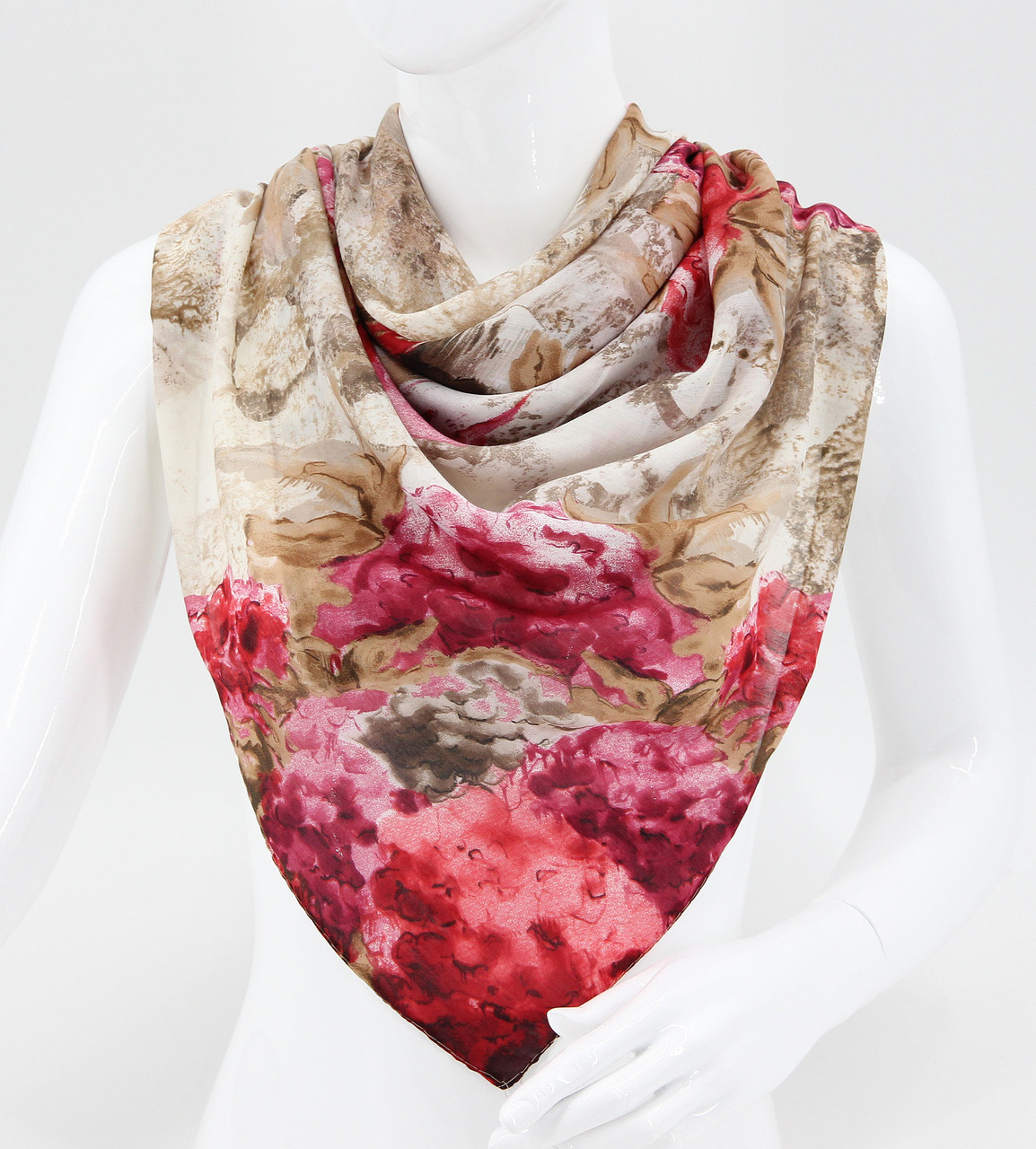 Хустка M&JJ МАДЕН Коттон Бордо/Бежевий 90х90 см (2622), фото 1