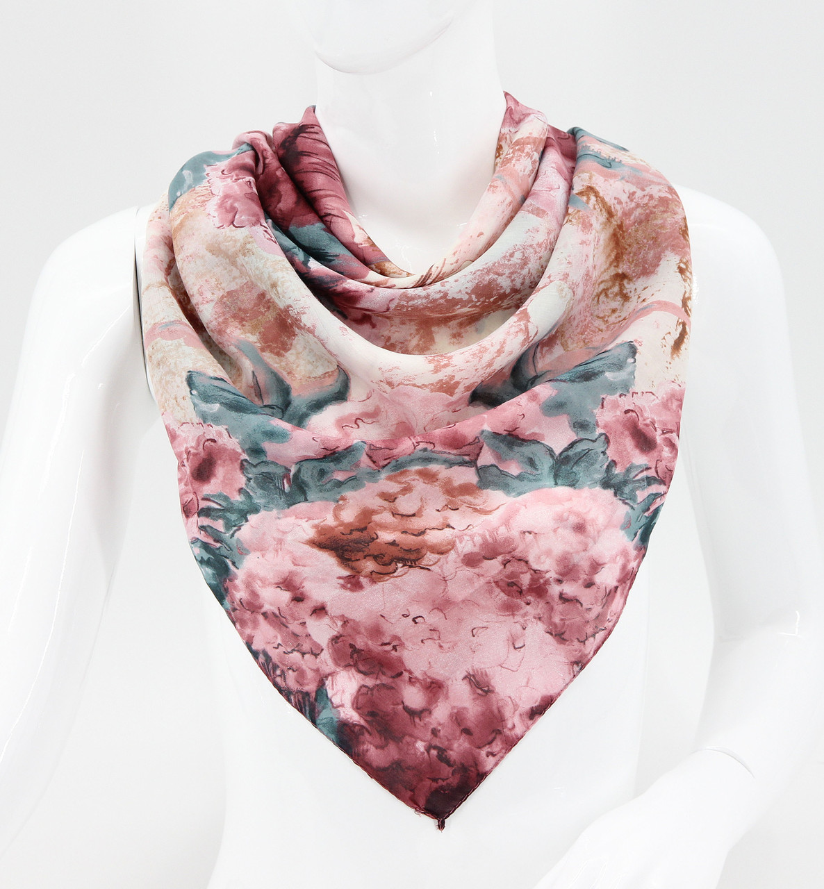 Хустка M&JJ МАДЕН Коттон Пудра/Бірюза 90х90 см (2621), фото 1