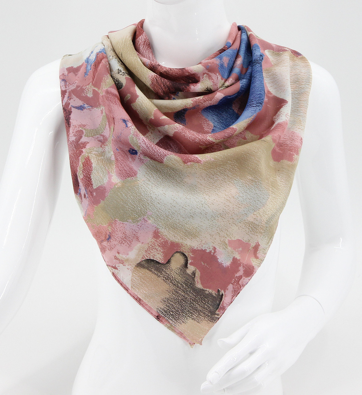 Хустка M&JJ МАДЕН Коттон Пудра/Блакитний 90х90 см (2624), фото 1